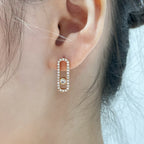 [Aura ] MOVE UNO STUD DIAMOND PAVED OHRRINGE