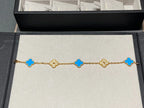 [Aura ]New CLOVER 5 MOTIF BLUE AGATE BRACELET COLLECTION
