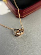 Aura LOVE HALSKETTE DOPPELRING ROSÉGOLD