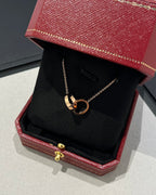 Aura LOVE HALSKETTE DOPPELRING ROSÉGOLD
