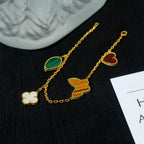 Aura LUCKY SPRING 5 MOTIF GOLD BRACELET