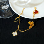 Aura LUCKY SPRING 5 MOTIF GOLD BRACELET