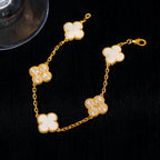 [Aura ]Neue CLOVER WHITE PEARL MOP 5 MOTIV ARMBAND-KOLLEKTION