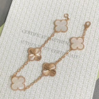 [Aura ]Neue CLOVER WHITE PEARL MOP 5 MOTIV ARMBAND-KOLLEKTION