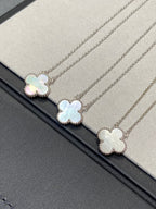 Aura CLOVER MEDIUM SILVER WHITE MOP NECKLACE