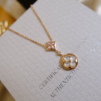 Aura Stern- und Sonnen-Perlmutt-2-Motiv-Halskette in Roségold