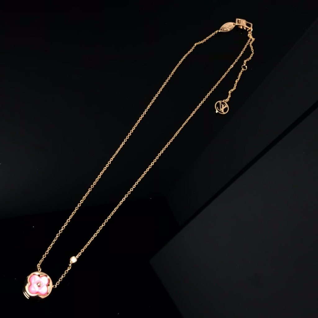 Aura COLOR BLOSSOM PINK MOP SUN GOLD HALSKETTE