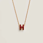 Aura HM CLIC ROTE EMAIL-GOLDHALSKETTE