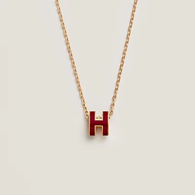 Aura HM CLIC RED ENAMEL GOLD NECKLACE
