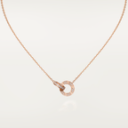 Aura LOVE 7.6MM NECKLACE ROSE GOLD AND SILVER  FULL DIAMOND