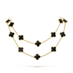 Aura CLOVER 20 MOTIFS ONYX NECKLACE