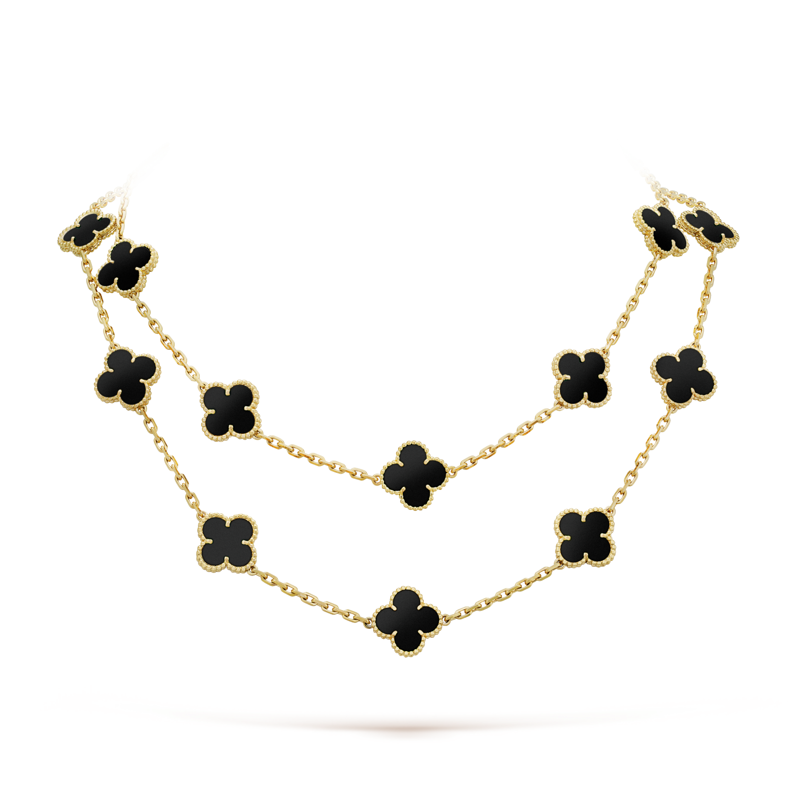 Aura CLOVER 20 MOTIFS ONYX NECKLACE