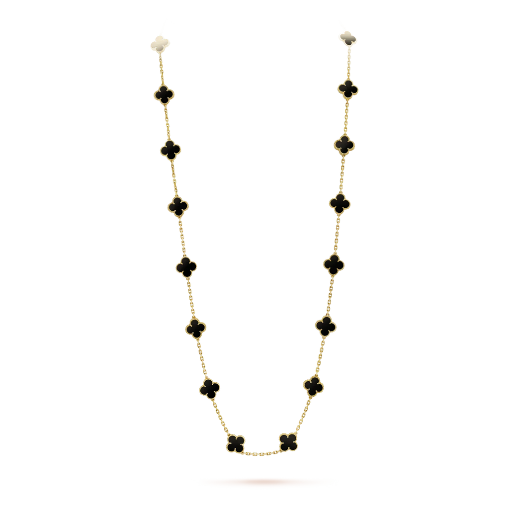 Aura CLOVER 20 MOTIFS ONYX NECKLACE