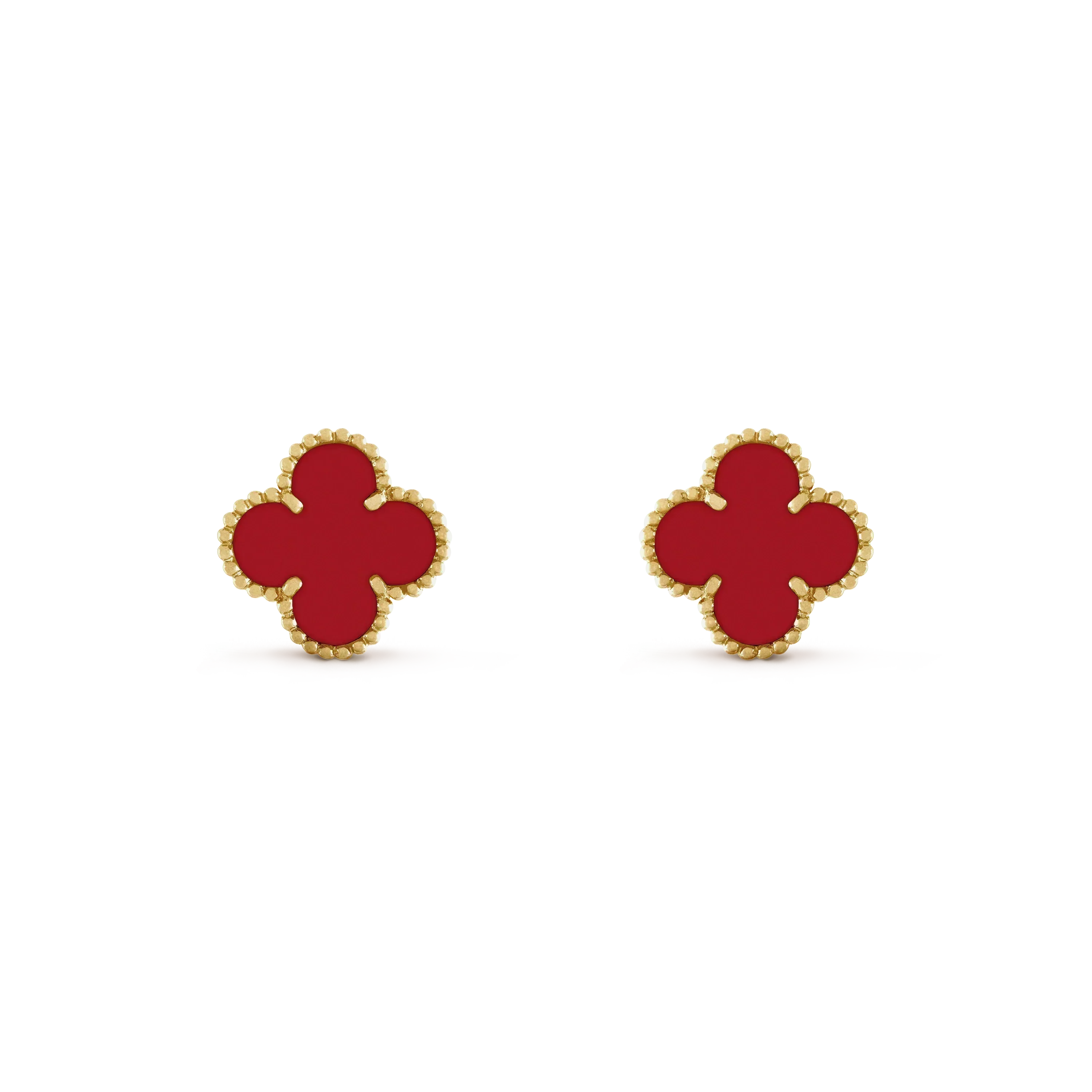 Aura CLOVER MINI 9.5MM CARNELIAN EARRINGS