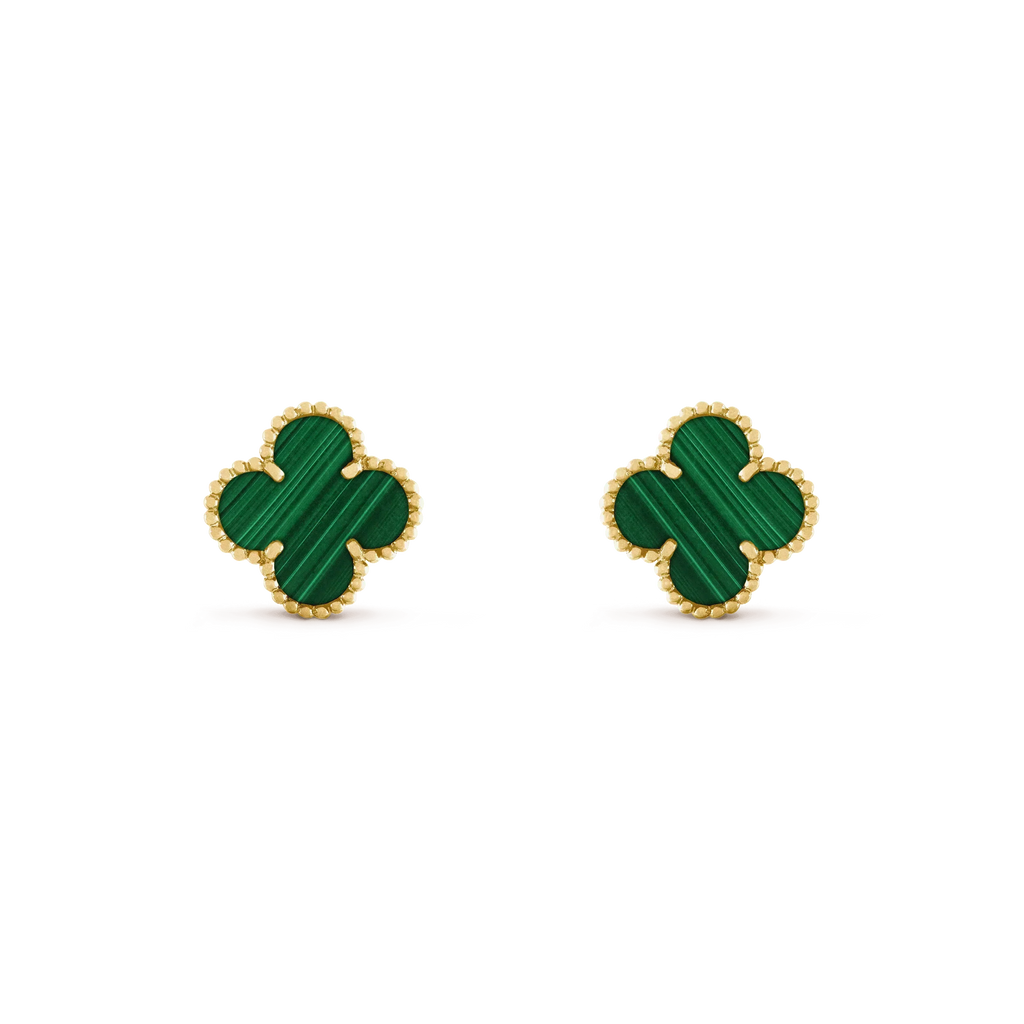 Aura CLOVER MEDIUM 1 MOTIFS MALACHITE  EARRINGS