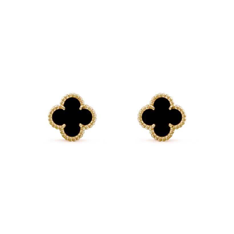 Aura CLOVER MINI 9.5MM BLACK MOP EARRINGS