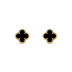 Aura CLOVER MINI 9.5MM BLACK MOP EARRINGS