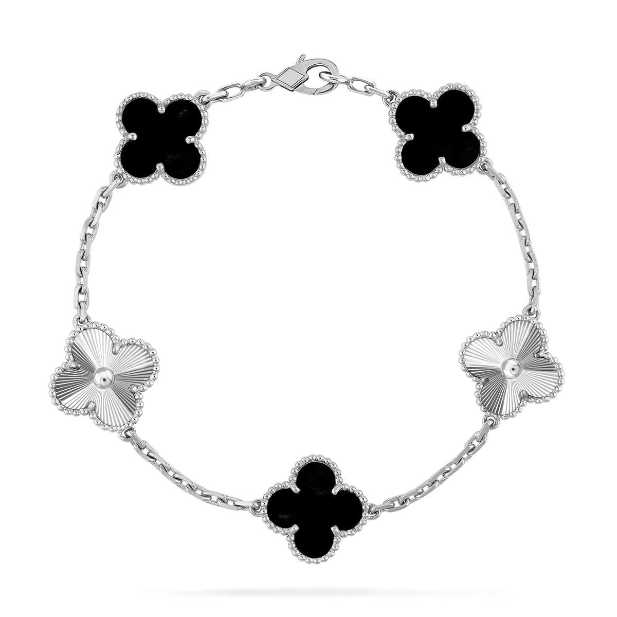 [Aura ]New CLOVER 5 MOTIF ONYXS BRACELET COLLECTION