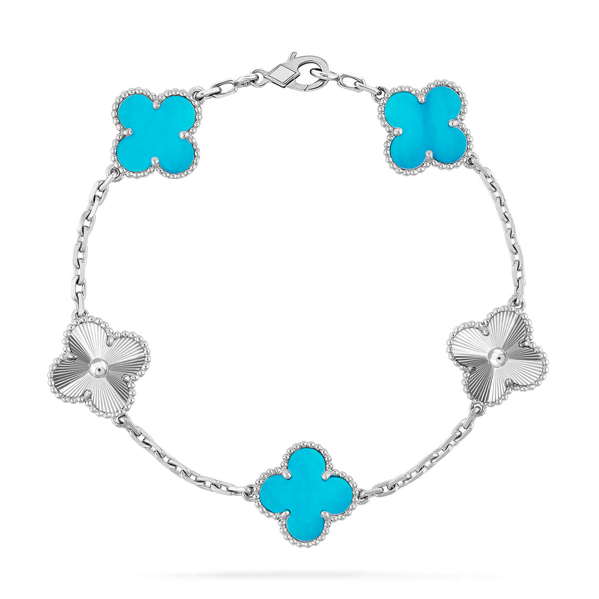 [Aura ]New  CLOVER 5 MOTIF TURQUOISE BRACELET COLLECTION