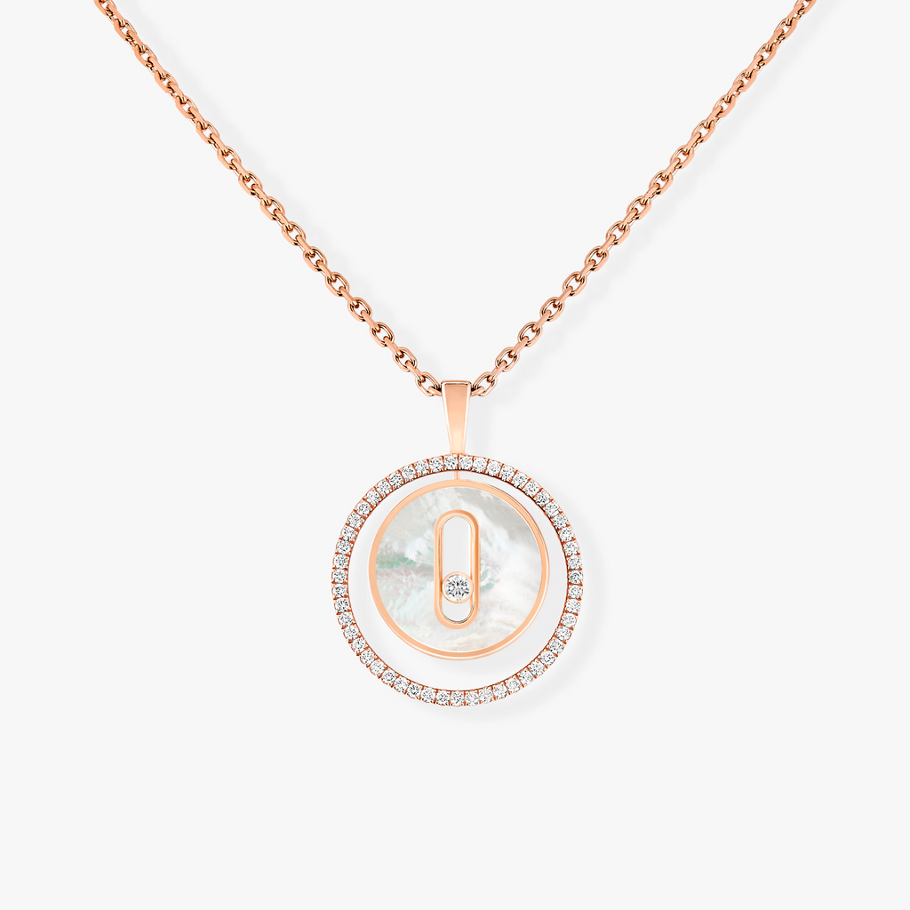 [Aura ]  MOVE 1 DIAMANT WEISSMUTTER PERLMUTT ROSÉGOLD DIAMANT HALSKETTE