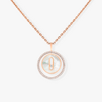[Aura ]  MOVE 1 DIAMANT WEISSMUTTER PERLMUTT ROSÉGOLD DIAMANT HALSKETTE