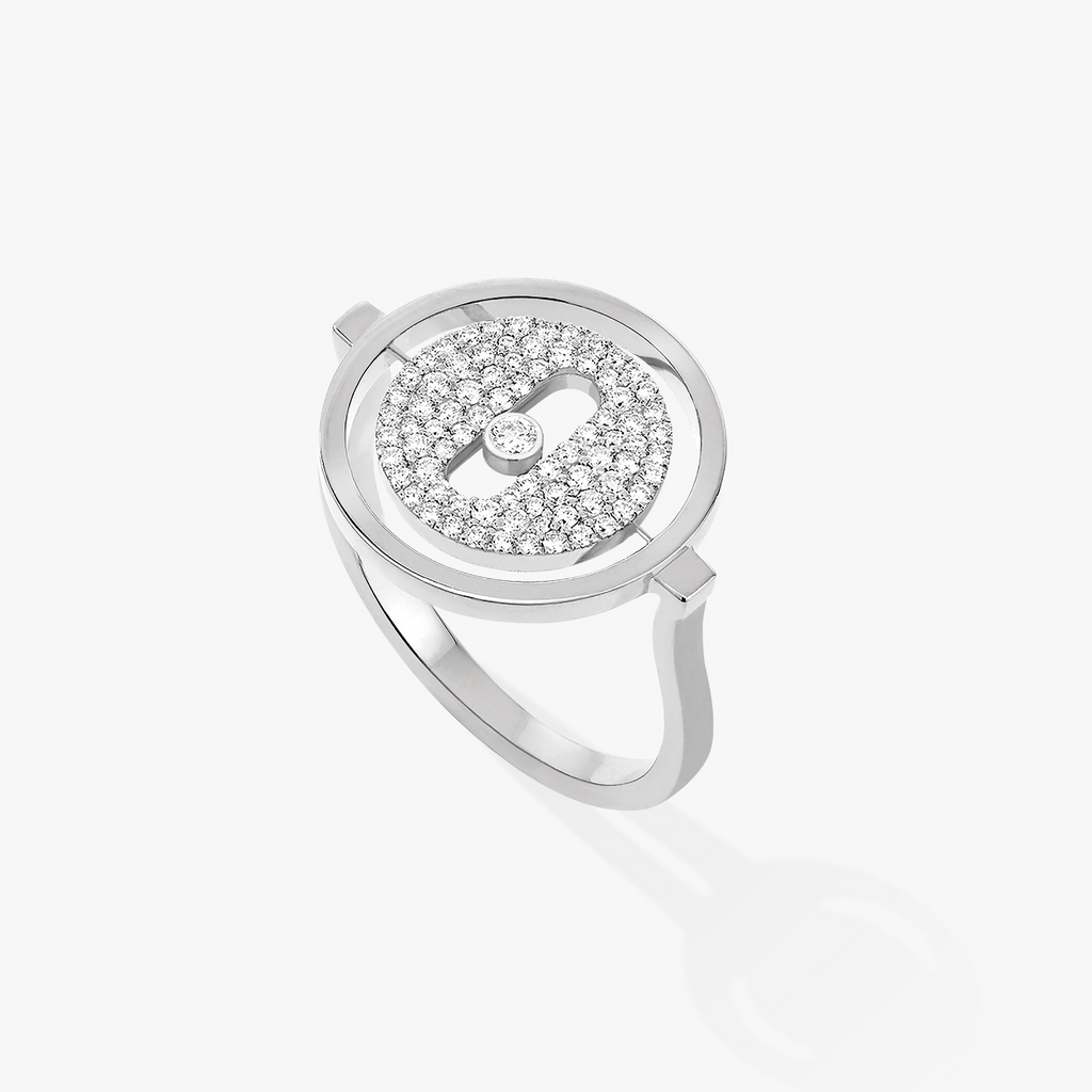 [Aura ]  MOVE PAVED SILVER DIAMOND RING