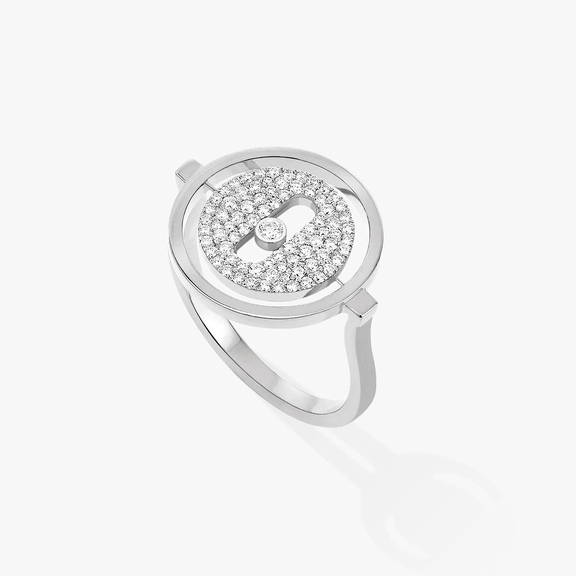 [Aura ]  BEWEGEN GEPFLASTERTER SILBERNER DIAMANTRING