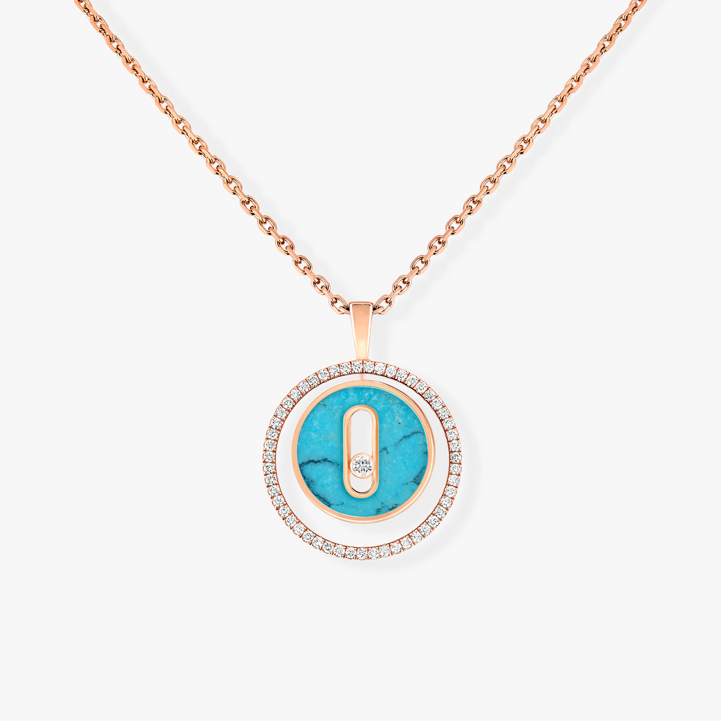 [Aura ]  MOVE 1 DIAMANT TÜRKIS ROSÉGOLD DIAMANT HALSKETTE