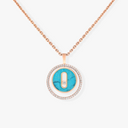 [Aura ]  MOVE 1 DIAMANT TÜRKIS ROSÉGOLD DIAMANT HALSKETTE