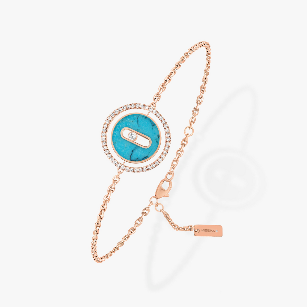 [Aura ]  ARMBAND MOVE TÜRKIS ROSÉGOLD DIAMANT