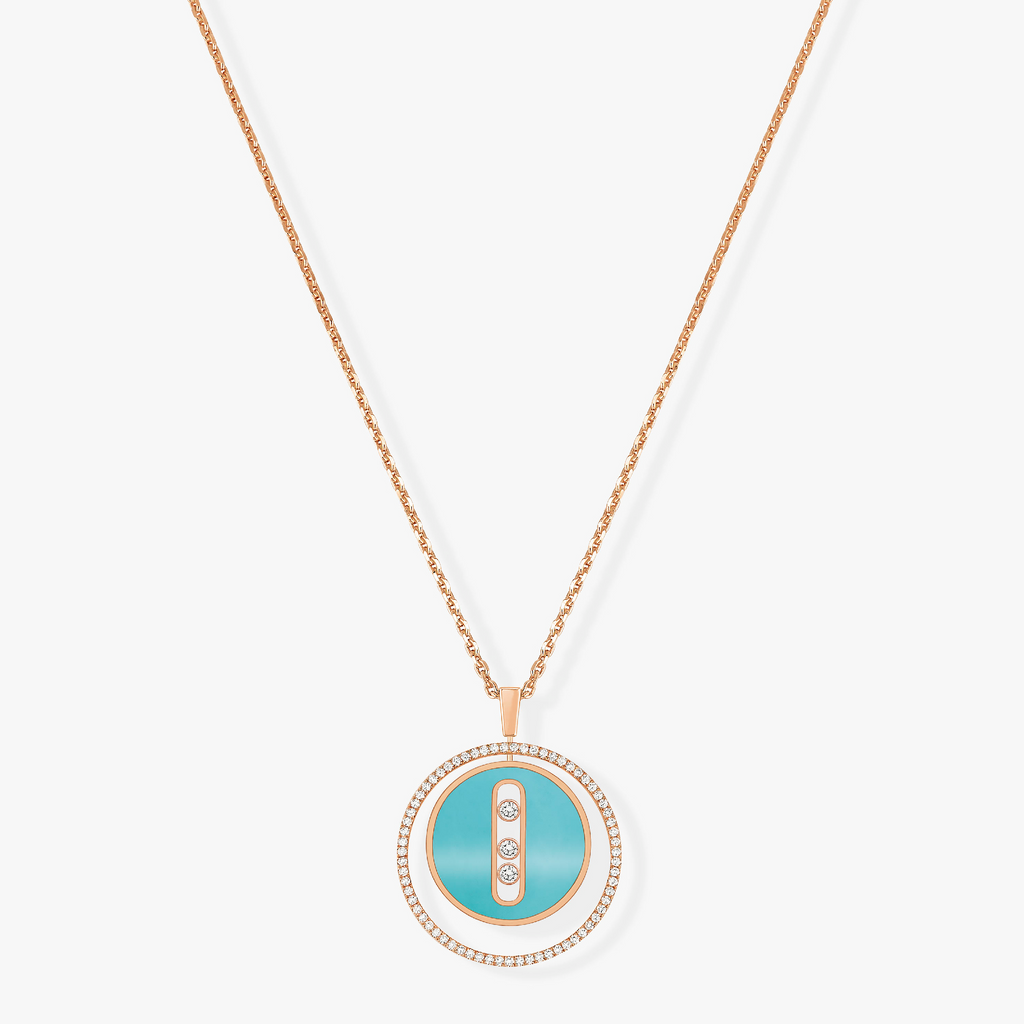 [Aura] MOVE 3 DIAMONDS TÜRKIS ROSA GOLD DIAMANT COLLIER