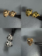 [Aura ] CHRRTAH-PRINT STUD EARRINGS, THREE COLORS