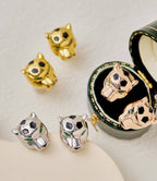 [Aura ] CHRRTAH-PRINT STUD EARRINGS, THREE COLORS