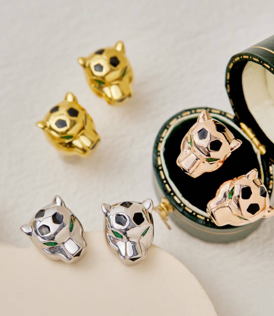 [Aura ] CHRRTAH-PRINT STUD EARRINGS, THREE COLORS