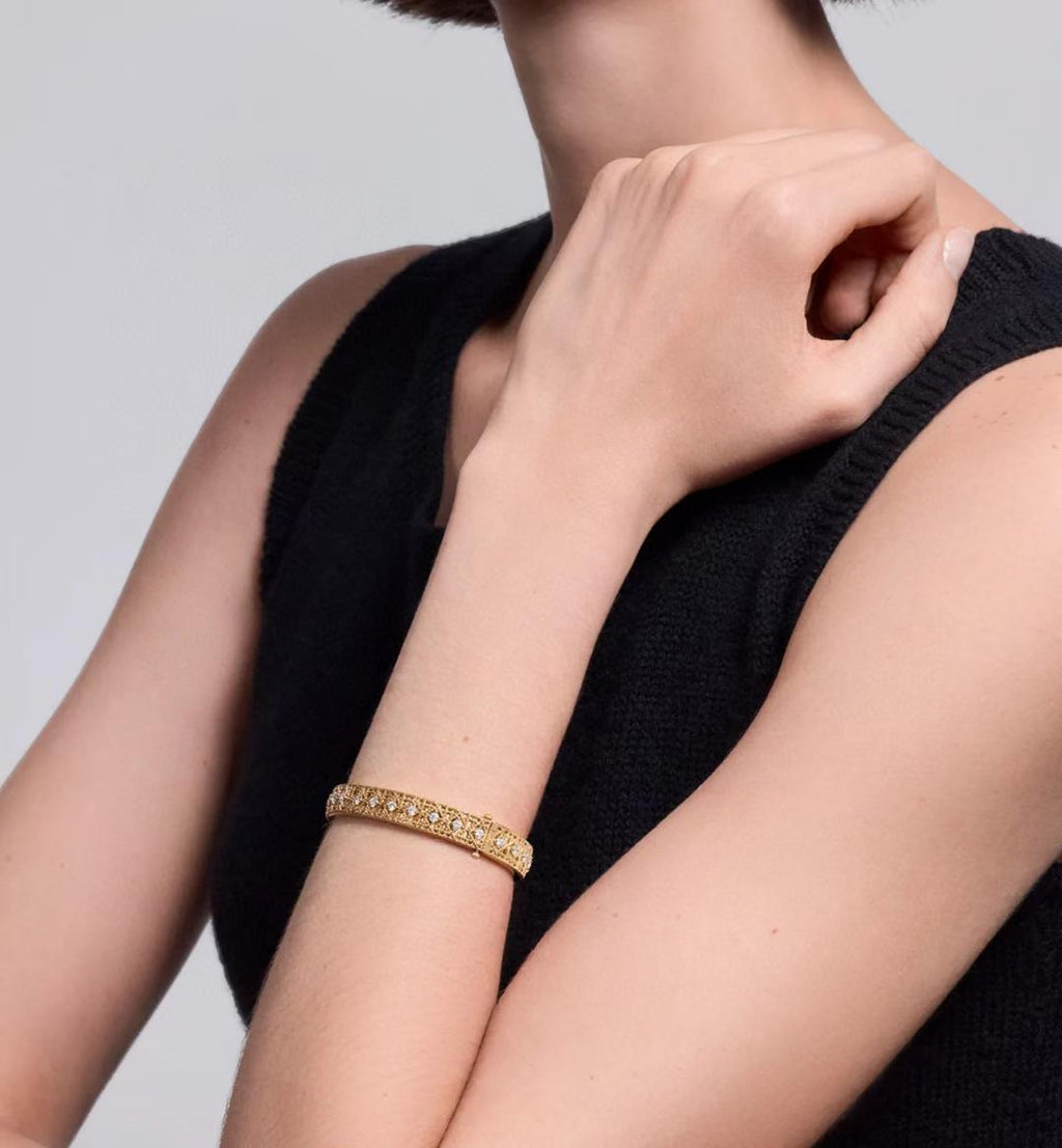 [Aura ] 2026 GEFLOCHTENES ARMBAND-SET MIT VOLLER DIAMANTEINLAGE DREIFARBIG