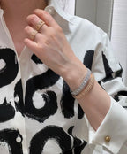 [Aura ] 2026 GEFLOCHTENES ARMBAND-SET MIT VOLLER DIAMANTEINLAGE DREIFARBIG