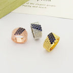 [Aura ]  PERLEE DIAMOND RING ,5-REIHIGES DIAMANTBESETZTES DESIGN