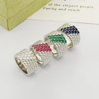 [Aura ]  PERLEE DIAMOND RING ,5-REIHIGES DIAMANTBESETZTES DESIGN