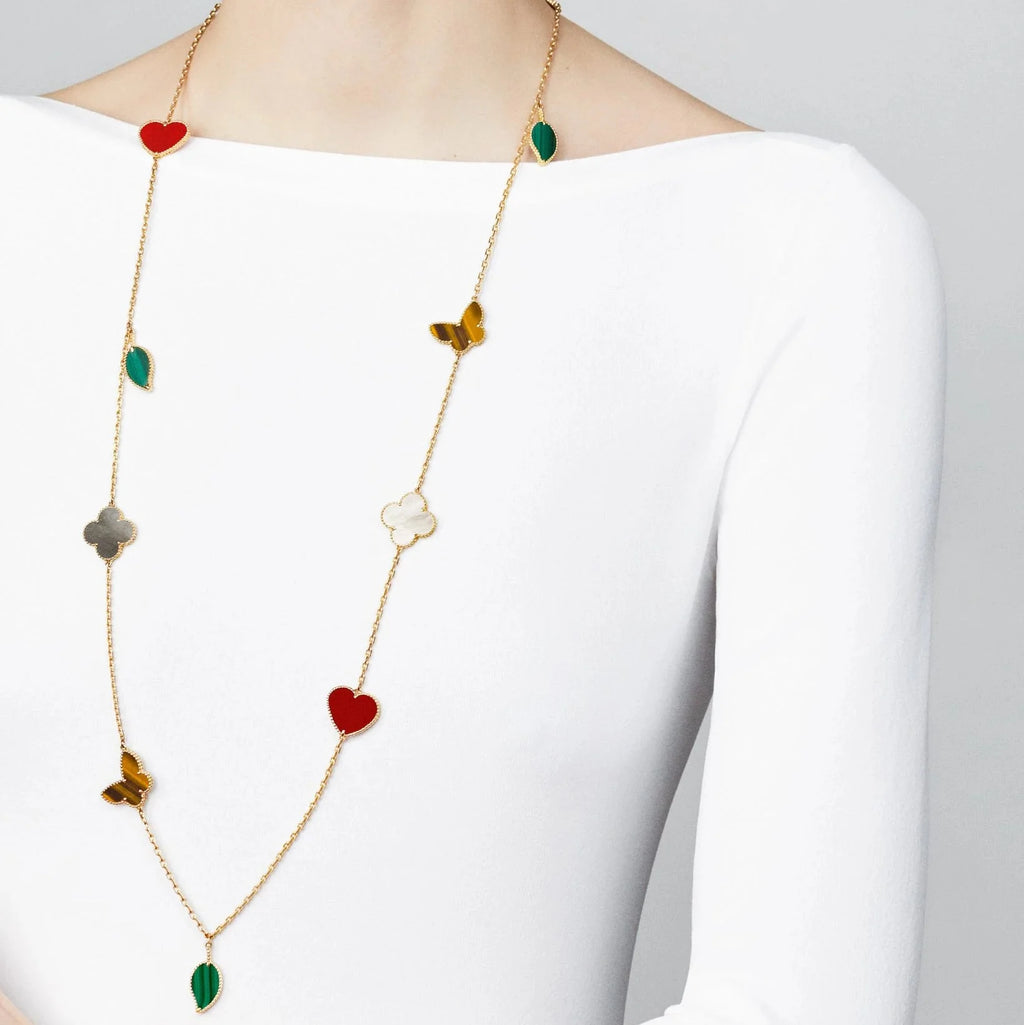 [Aura ] Lucky Alhambra Long Necklace-12 Designs