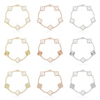 [Aura ]Neue CLOVER WHITE PEARL MOP 5 MOTIV ARMBAND-KOLLEKTION