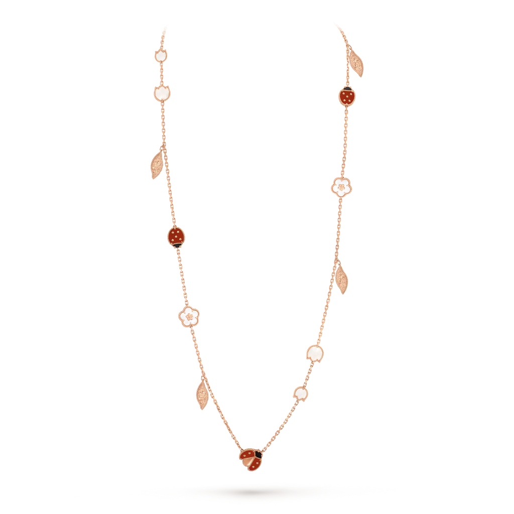 Aura LUCKY SPRING 15 MOTIFS ROSE GOLD NECKLACE