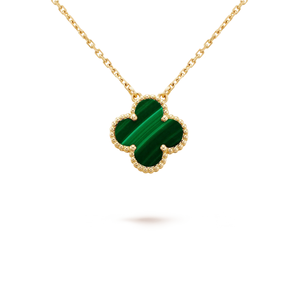 Aura CLOVER 15MM MALACHIT EINZELBLUMEN-HALSKEТТЕ