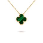 Aura CLOVER 15MM MALACHIT EINZELBLUMEN-HALSKEТТЕ