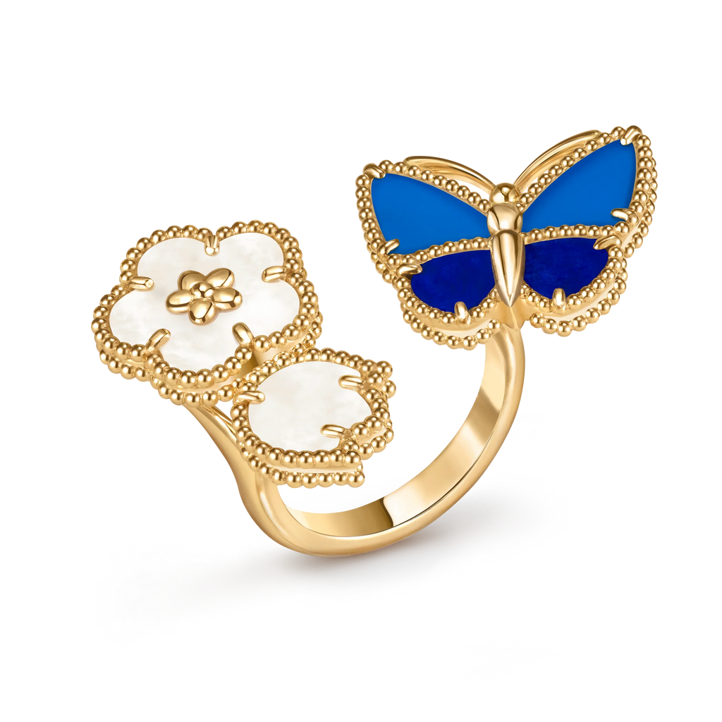 [Aura ] 2026 NEW MODEL SPRING LUCKY 3 MOTIF GOLD RING