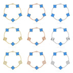 [Aura ]New CLOVER 5 MOTIF BLUE AGATE BRACELET COLLECTION