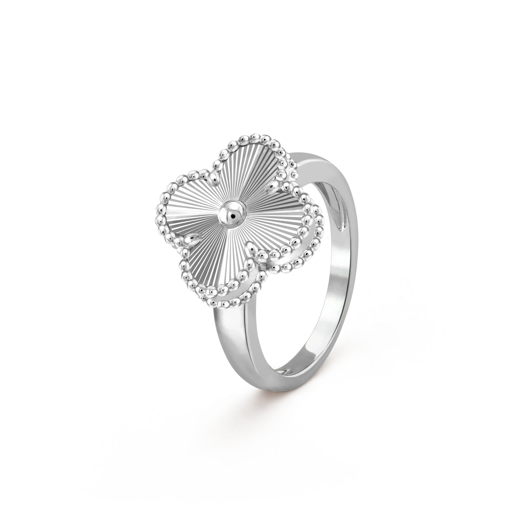 Aura Kleeblatt Silberring