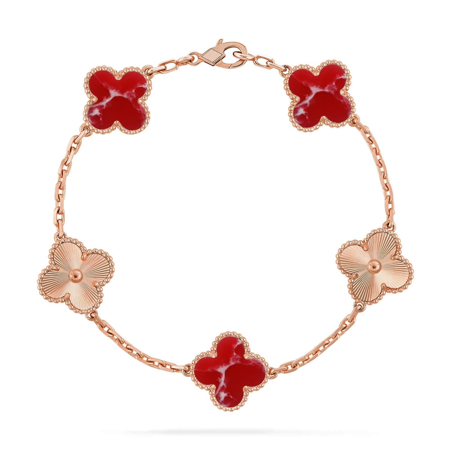 [Aura ]New CLOVER 5 MOTIF RED PATTERN BRACELET COLLECTION