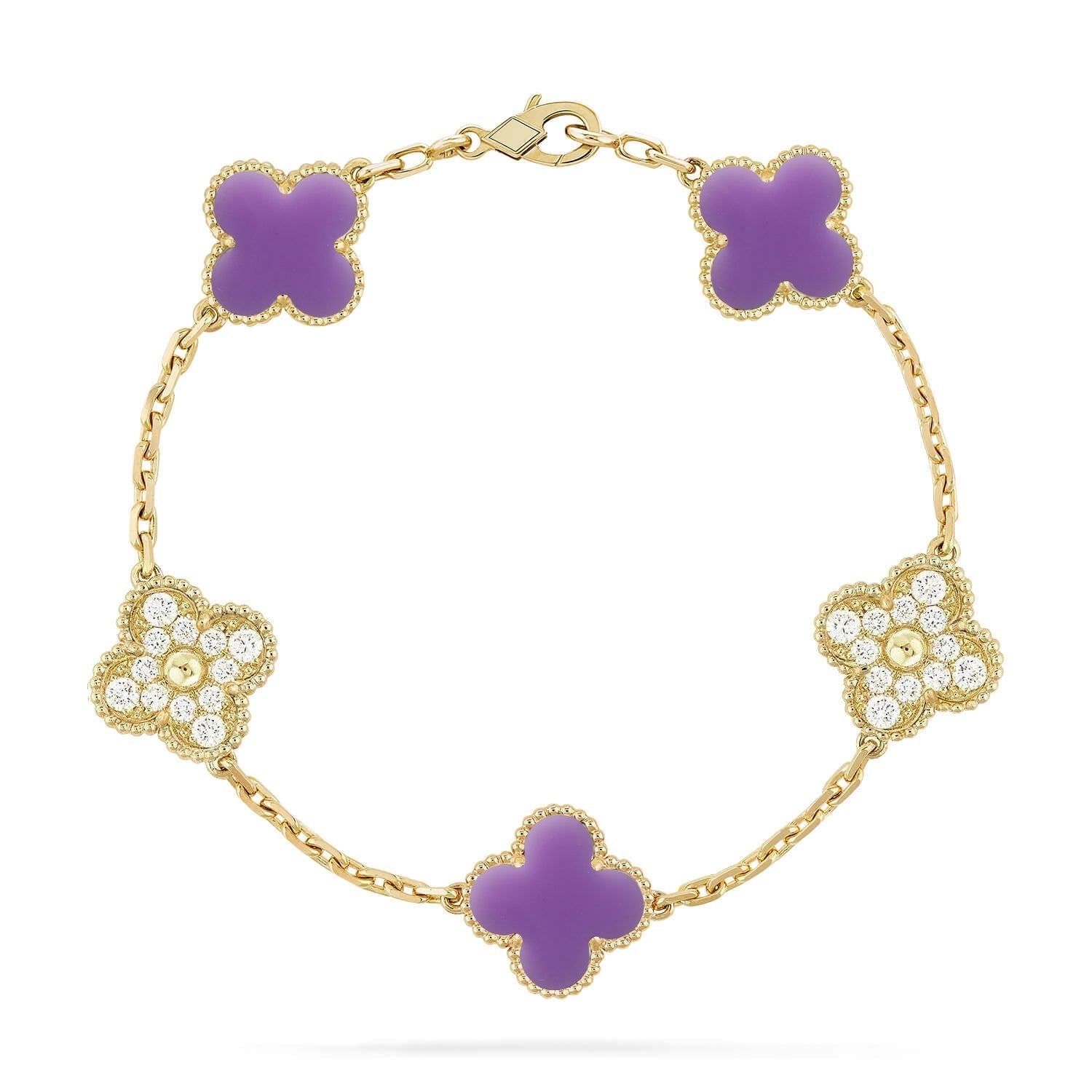 [Aura ]New CLOVER 5 MOTIF LIGHT PURPLE BRACELET COLLECTION