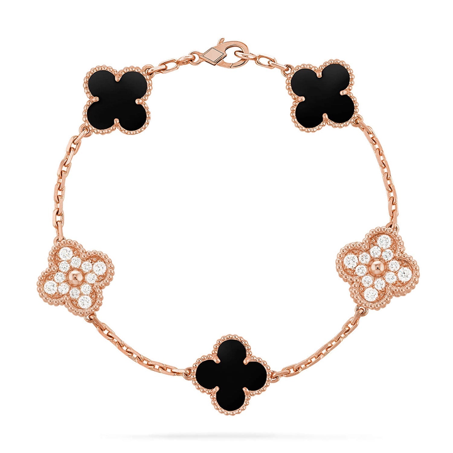 [Aura ]New CLOVER 5 MOTIF ONYXS BRACELET COLLECTION