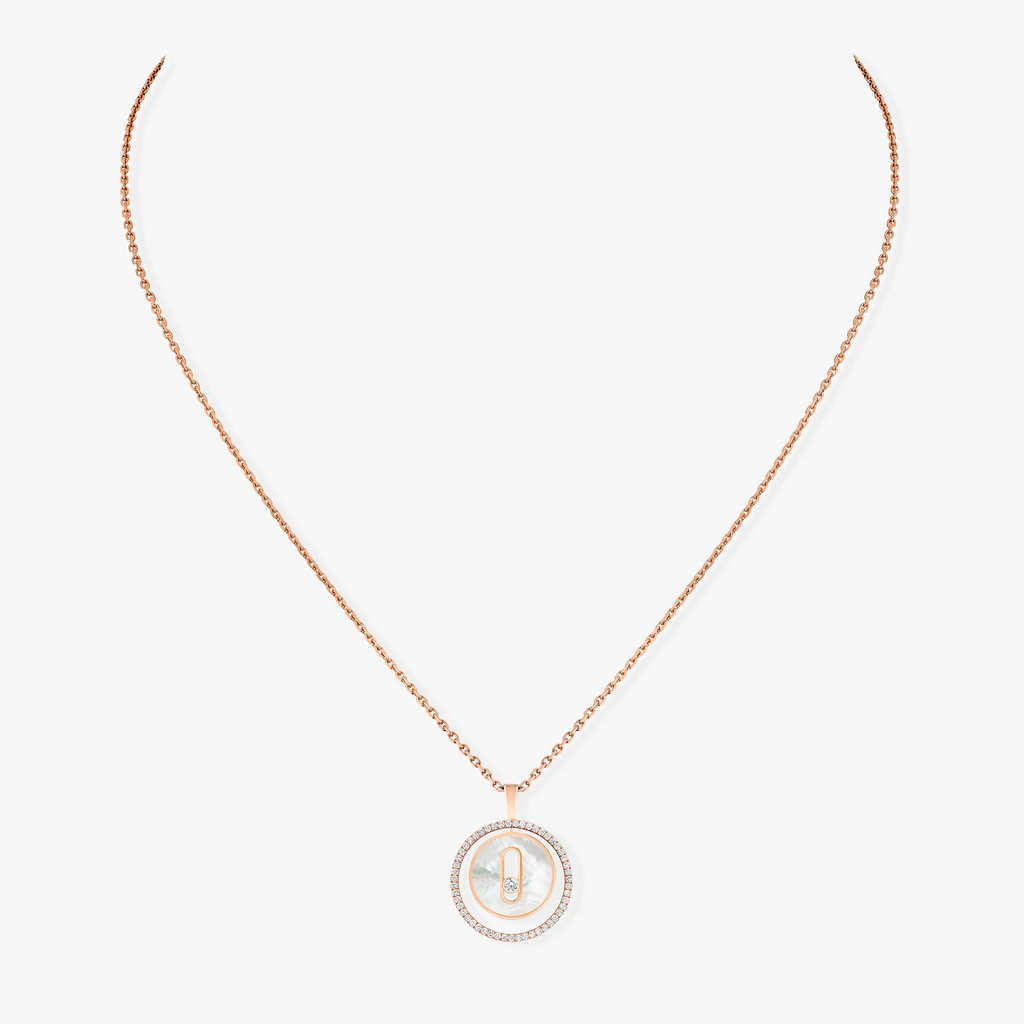 [Aura ]  MOVE 1 DIAMANT WEISSMUTTER PERLMUTT ROSÉGOLD DIAMANT HALSKETTE